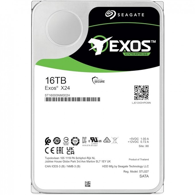 Жёсткий диск 16Tb SATA-III SEAGATE EXOS X24 () ST16000NM002H Жёсткий диск 16Tb SATA-III SEAGATE EXOS X24 () ST16000NM002H