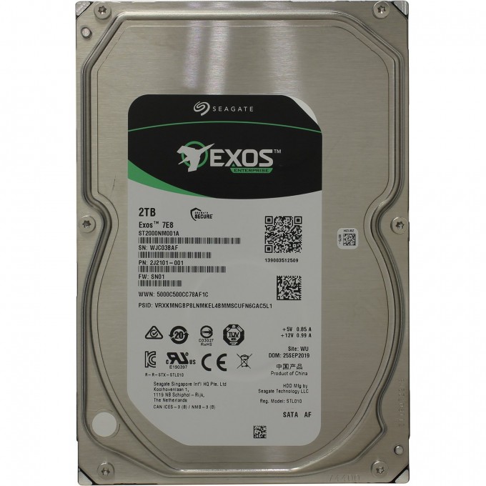 Жесткий диск SEAGATE EXOS 7E8 3.5" 2TB 6GB/S 256 MB ST2000NM001A