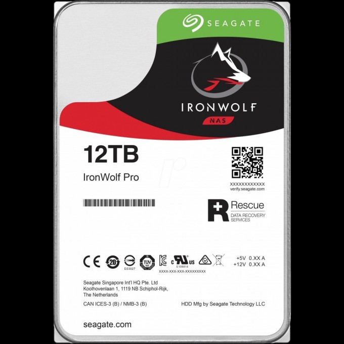 Жесткий диск SEAGATE IRONWOLF PRO NAS SATA-III 12Tb 512E 7200rpm 256Mb 3.5" ST12000NE0008