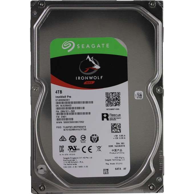 Жесткий диск SEAGATE NAS IRONWOLF PRO 3.5" 4 TB SATA III, 128 MB ST4000NE001