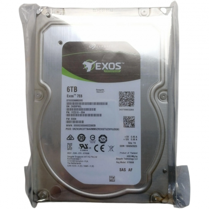 Жесткий диск SEAGATE SAS 3.0 6Tb EXOS (7200rpm) 256Mb 3.5" ST6000NM0095