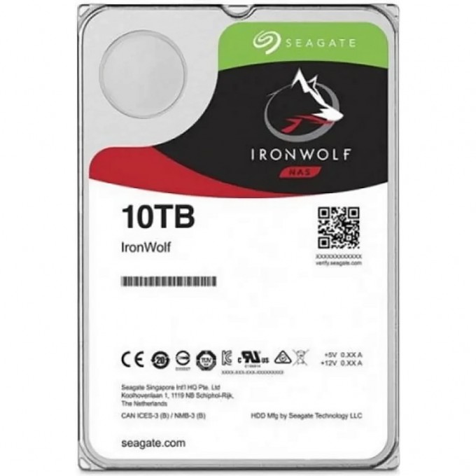 Жесткий диск SEAGATE SATA-III 10TB NAS IRONWOLF (7200RPM) 256MB 3.5" ST10000VN000