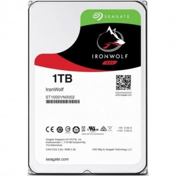 Жесткий диск SEAGATE SATA-III 1TB IRONWOLF (5900RPM) 64MB 3.5"