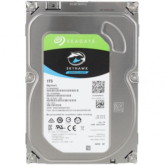 Жесткий диск SEAGATE SATA-III 1Tb VIDEO SKYHAWK (5900rpm) 64Mb 3.5" ST1000VX005