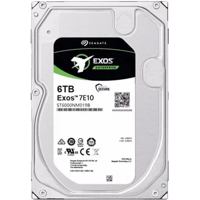 Жесткий диск SEAGATE SATA-III 6TB EXOS 7E10 (7200RPM) 256MB 3.5" ST6000NM019B Жесткий диск SEAGATE SATA-III 6TB EXOS 7E10 (7200RPM) 256MB 3.5" ST6000NM019B