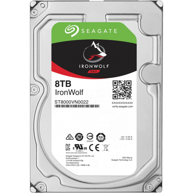 Жесткий диск SEAGATE SATA-III 8TB NAS Ironwolf 512E (5400rpm) 256Mb 3.5" ST8000VN002