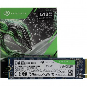 Накопитель SSD SEAGATE BARRACUDA 510 M.2 2280 512 ГБ PCI-E 3X4 NVME NAND 3D TLC